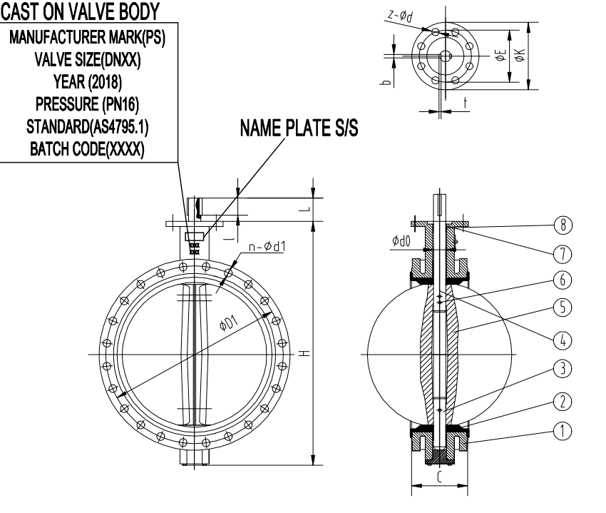 Double Flanged Ductile Iron Butterfly Valve